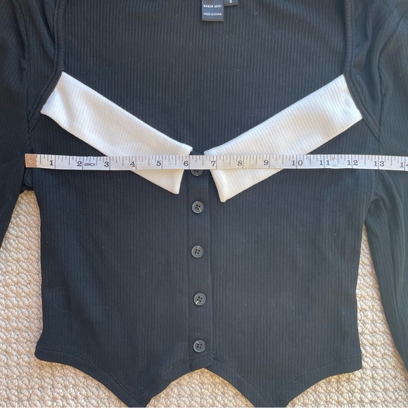 Shein Mod Long-Sleeved Crop Top Size S - Picture 8 of 11